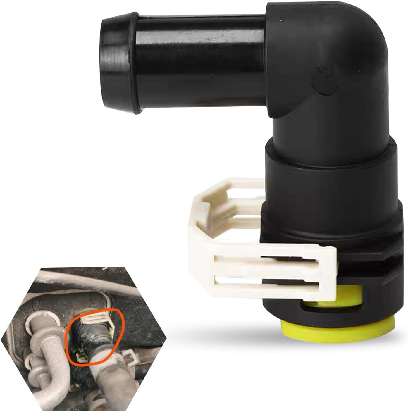 1PC Cooling System Hose Connector, OEM Replacement #B37F61240, Fits 2007-2013 CX - 7, CX-9 Models (Black)