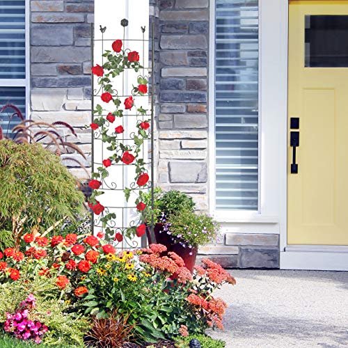 Enrejado para plantas trepadoras celosía de exterior de metal negro de 180 cm 3