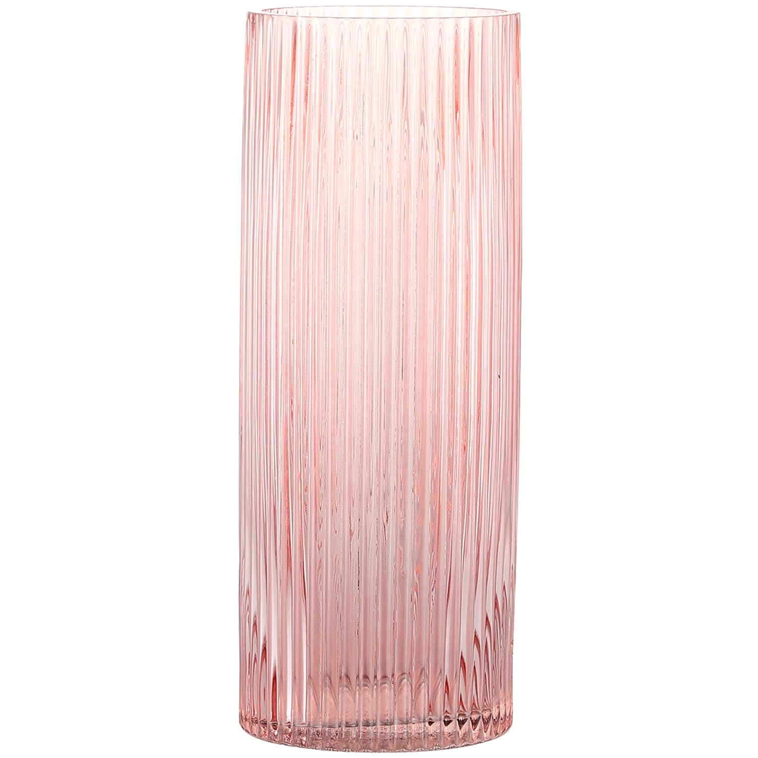Vase en verre rose