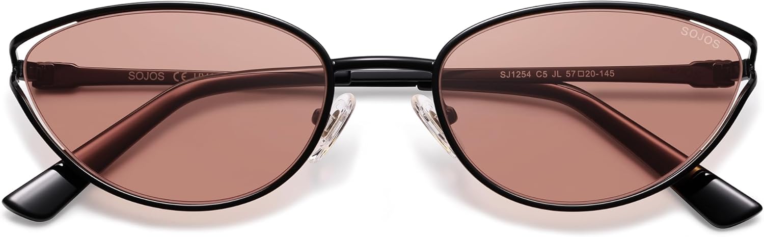 SOJOS Trendy Oval Polarized Sunglasses for Women,Retro 90s Cat Eye Shades SJ1254 - Image 2