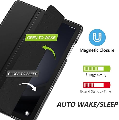 Miniatura 4 de MoKo Funda para Galaxy Tab A9+A9 Plus de 11 pulgadas 2023, funda protectora inteligente con soporte delgado con carcasa trasera translúcida de