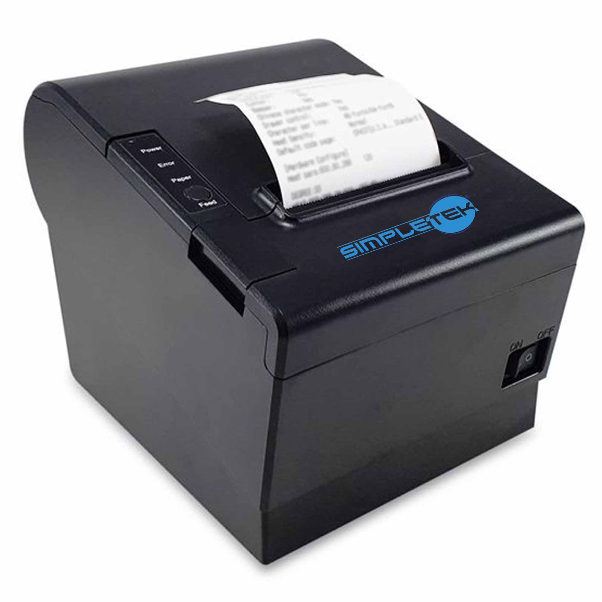 SIMPLETEK - Stampante Termica POS 58/80 mm | USB Ethernet RS-232 LAN | Scontrini Ricevute e Comande - Auto-Cut | Driver e Manuale inclusi