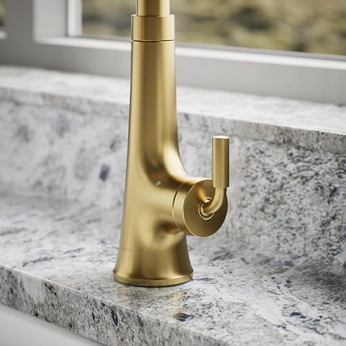 Vista 137 de KOHLER 23765-CBL Tone - Grifo de cocina semiprofesional, negro mate/cromo pulido