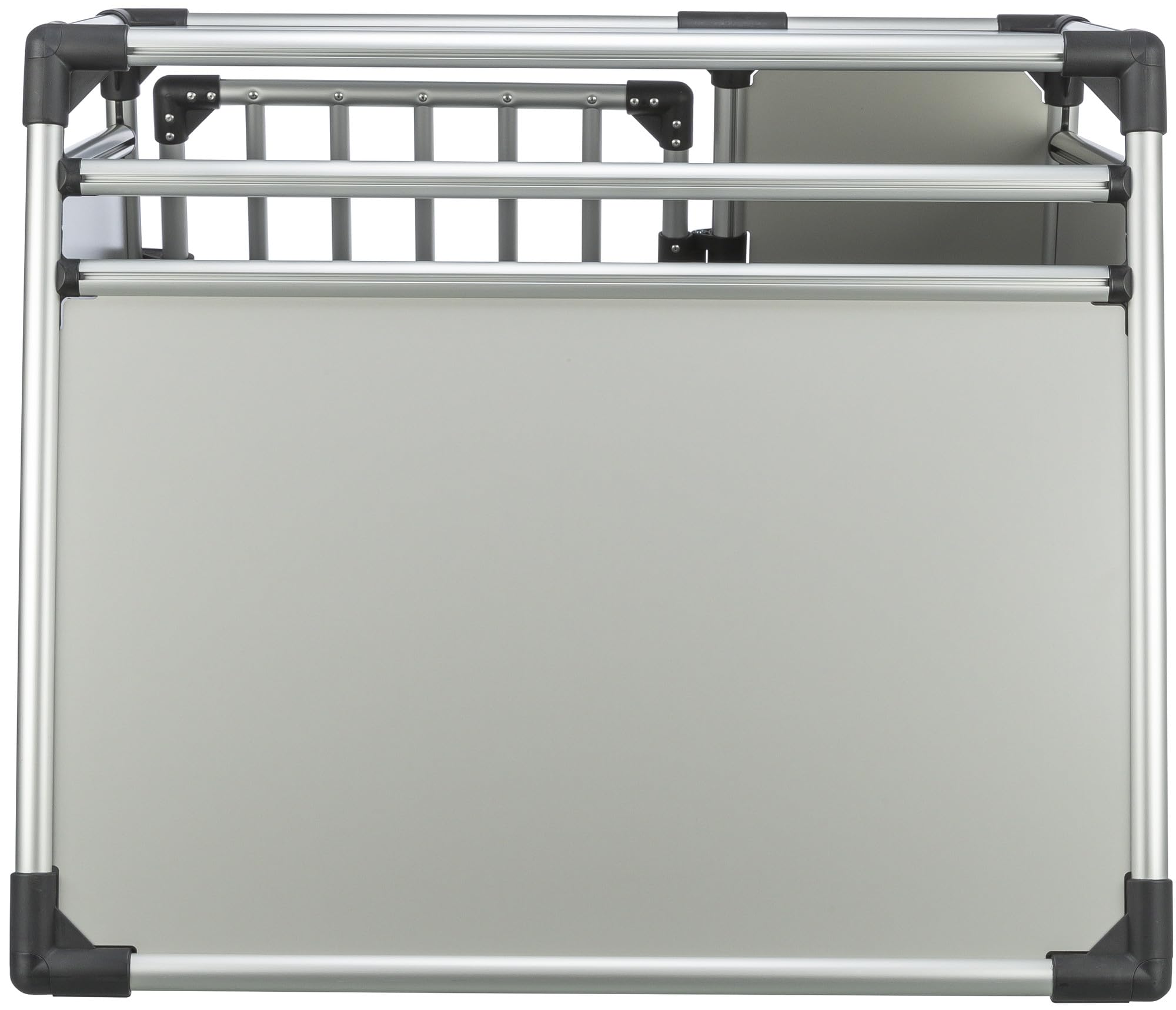 TRIXIE Caisse de transport pour chiens Aluminium en argent - L : 91 × 75 × 84 cm, caisse pour chien stable et silencieuse avec côtés biseautés, fermeture de sécurité & tapis de sol antidérapant- 39344
