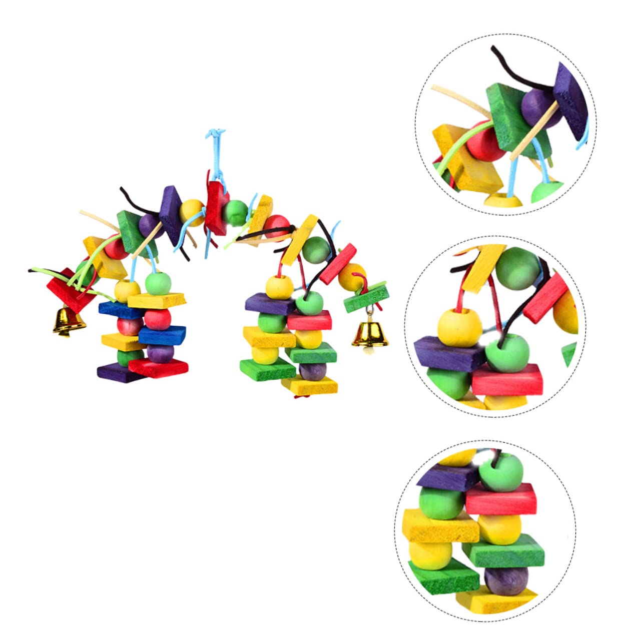 BESPORTBLE 3pezzi Giocattolo Per Pappagallo Legno Colorato Giocattolo Da Masticare Per Uccelli Accessorio Per Gioco Degli Uccelli Divertente e Resistente Per Pappagalli
