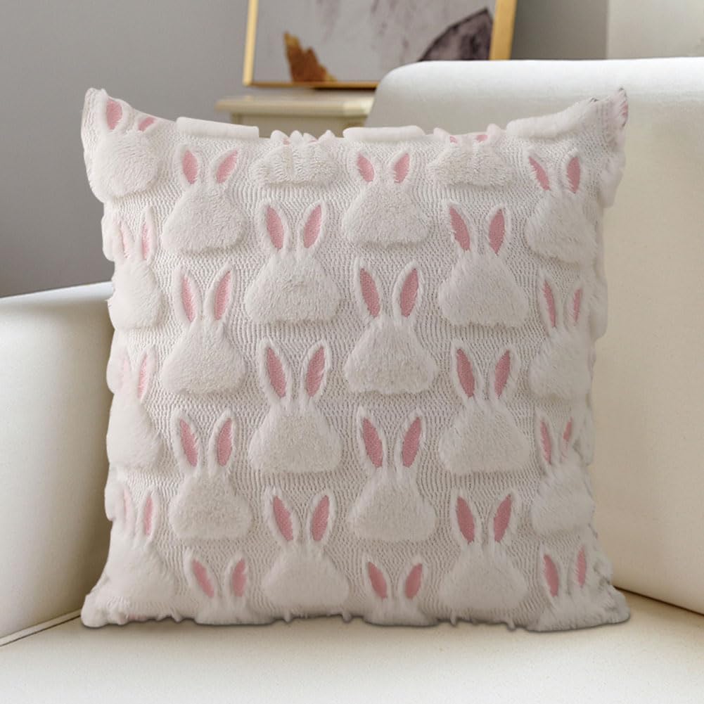 Easter Decorative Pillow Covers for Festivals Home Decor 45x45cm (Rabbit)