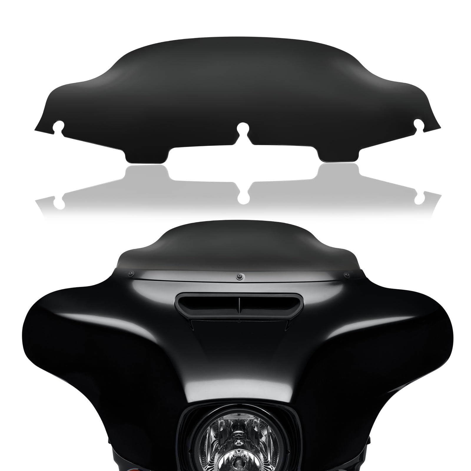 Rich Choices 6" Motorcycle Windshield Windscreen Wind Splitter Compatible with Harley Davidson Touring Street Glide Electra Glide FLHT FLHTCU Ultra