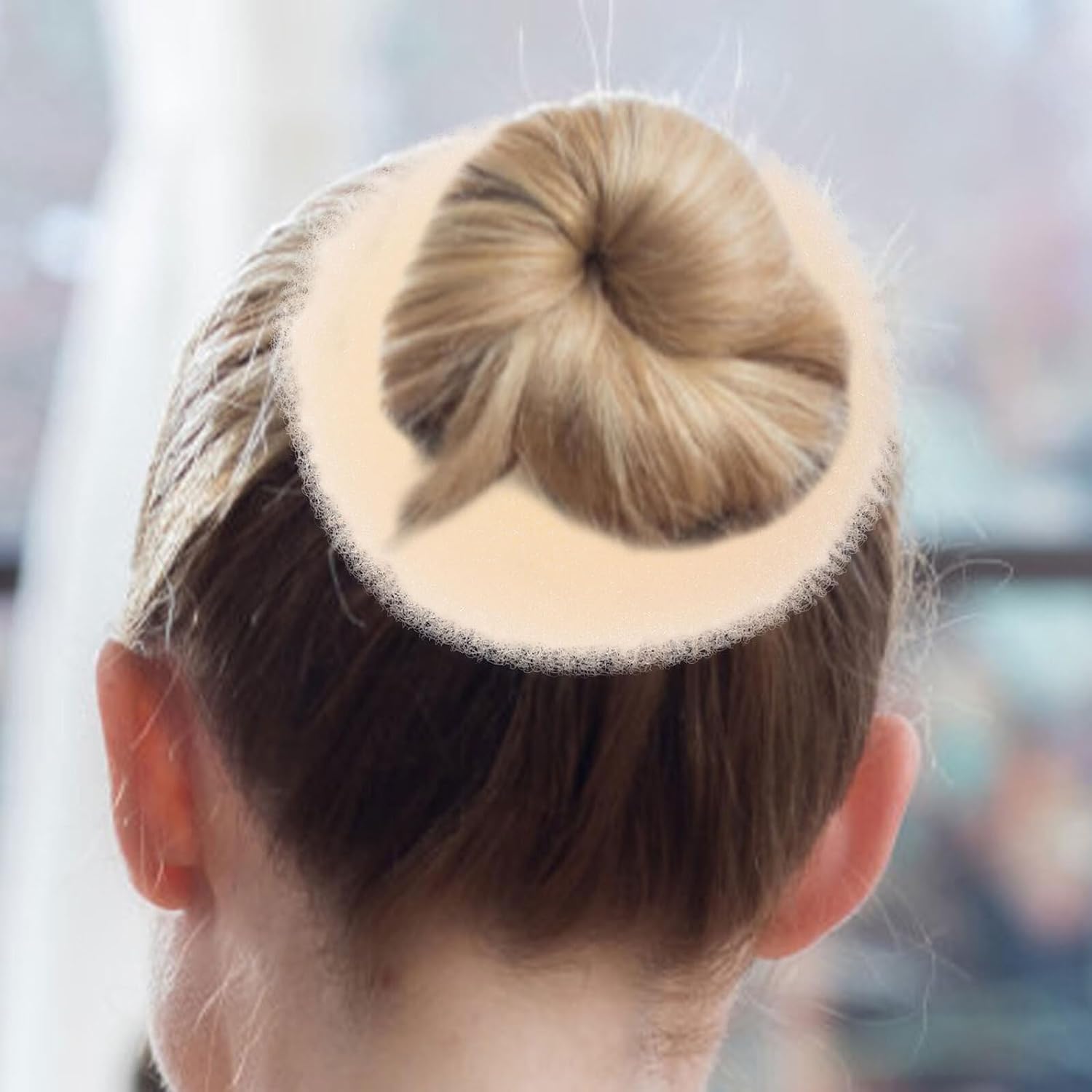 16pcs Women Hair Bun Maker Donut Bun Shaper Set with Four Sizes Beige for Ballet Dance and Daily Hair Styling