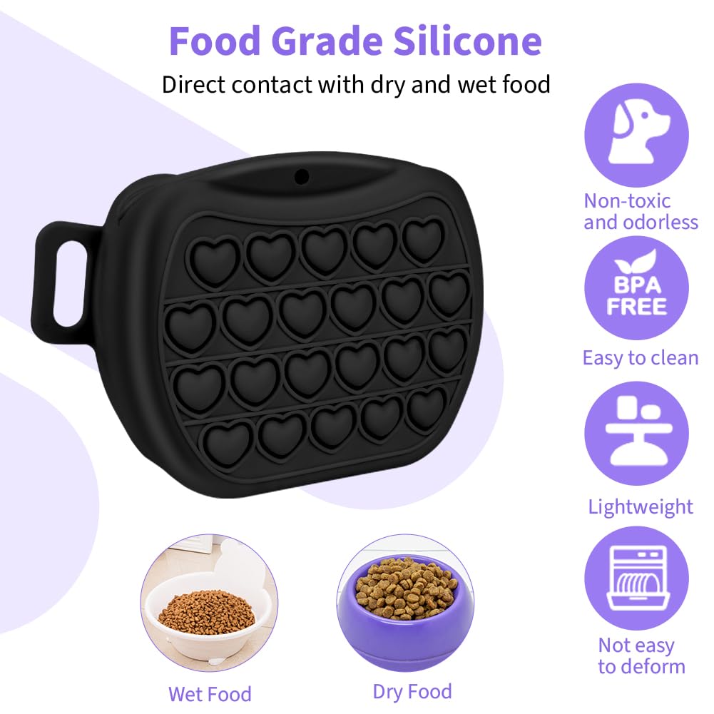 Adiwo Dog Treat Silicone Bag, Pet Treat Training Pouch, Portable Container Clamp, Dog Training Bag with Magnetic Closure - Image 3