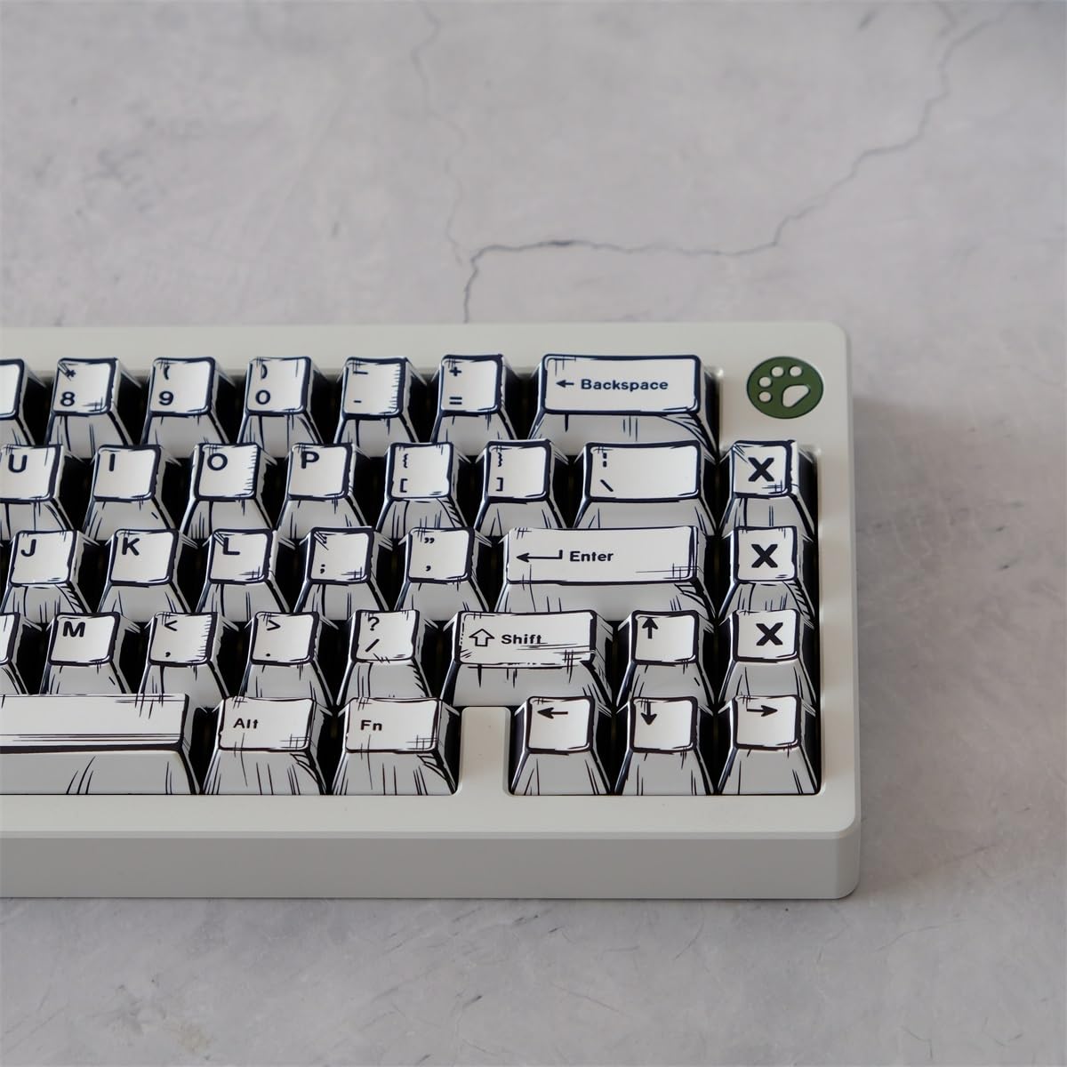 Klawisze w stylu komiksowym, japoński motyw mangi minimalistyczny PBT Cherry Profile Keycaps do niestandardowej klawiatury mechanicznej(Comic,Full Size Set)