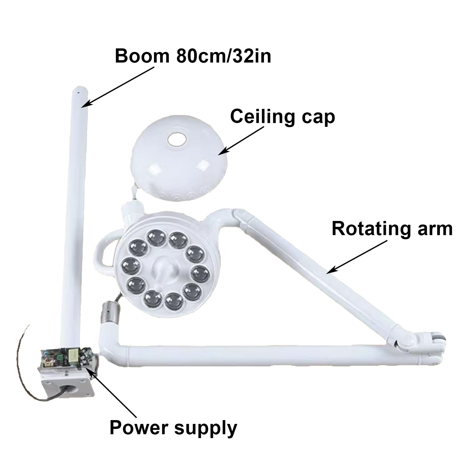 Lampada da Soffitto a LED, Lampada da Visita per Chirurgia Dentale, Lampada Scialitica Dimmerabile, Lampada da Visita Medica, per Ginecologia, Ambulatoriale, Stomatologia