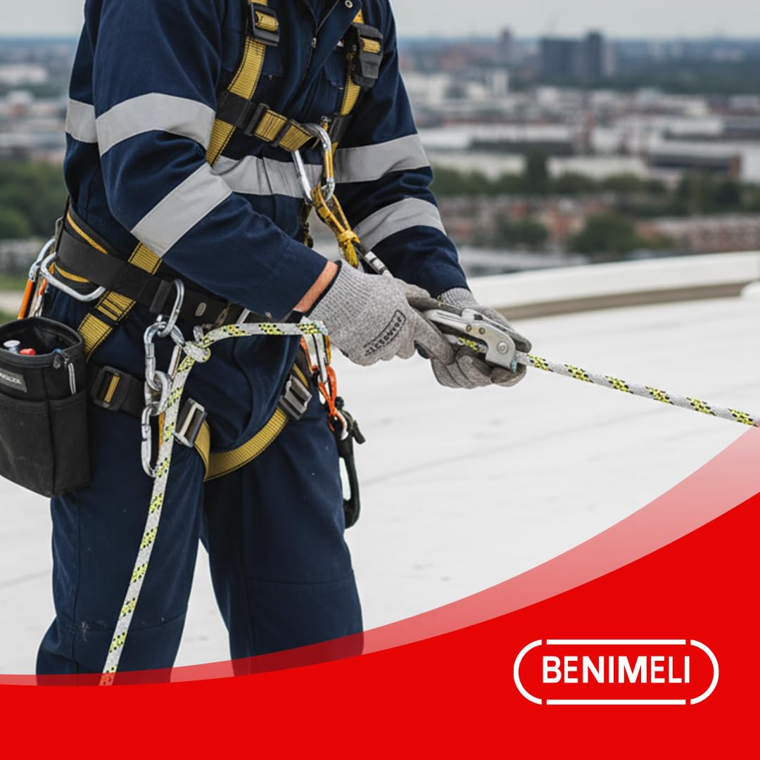 Cuerda Semiestática Profesional - SOGA Gruesa de Nylon para Trabajos Verticales - Cuerda Resistente Exterior y Duradera - Diferentes Tamaños Disponibles - 11 MM (100)