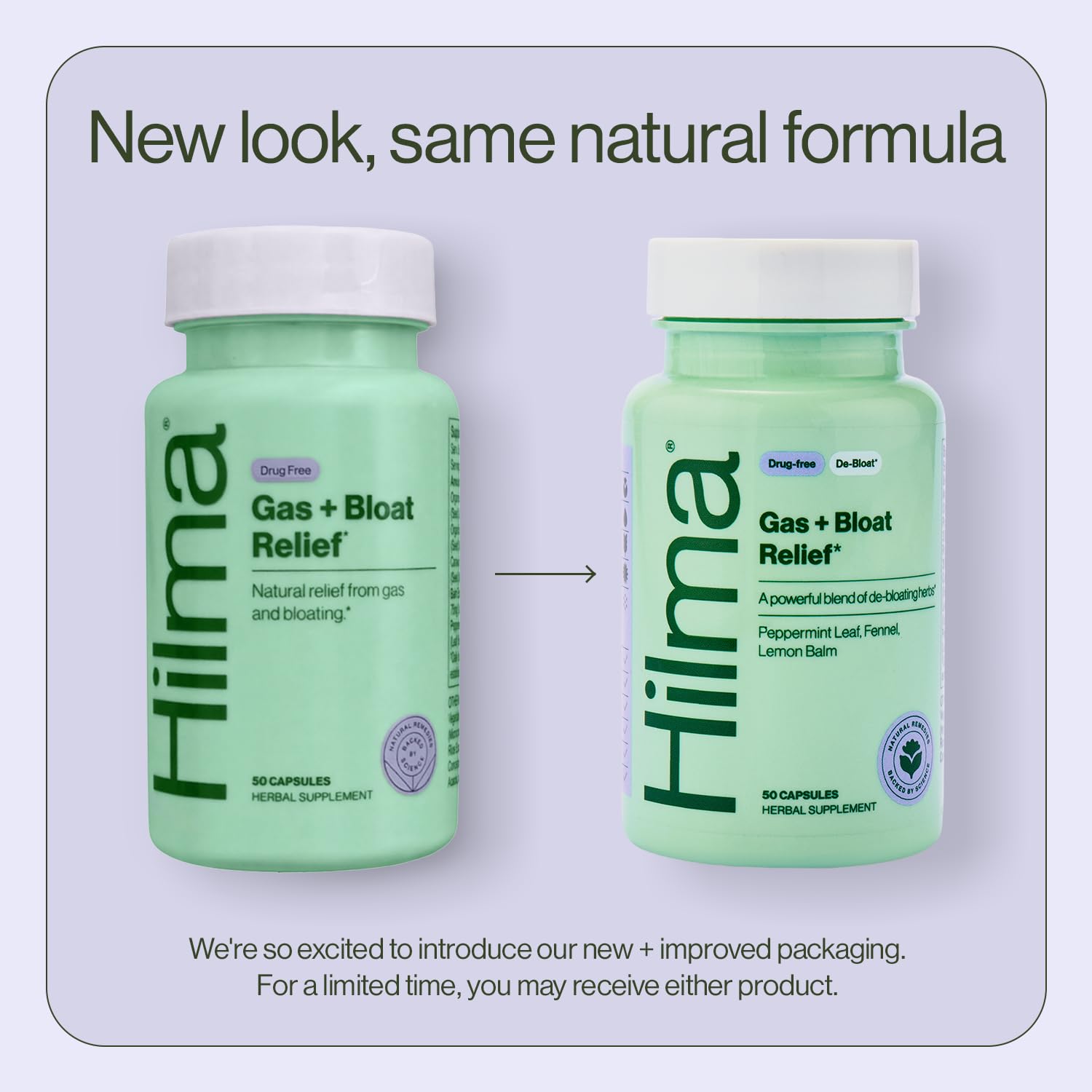 Hilma Gas and Bloating Relief, 50 Vegan Capsules — Amazon image 2