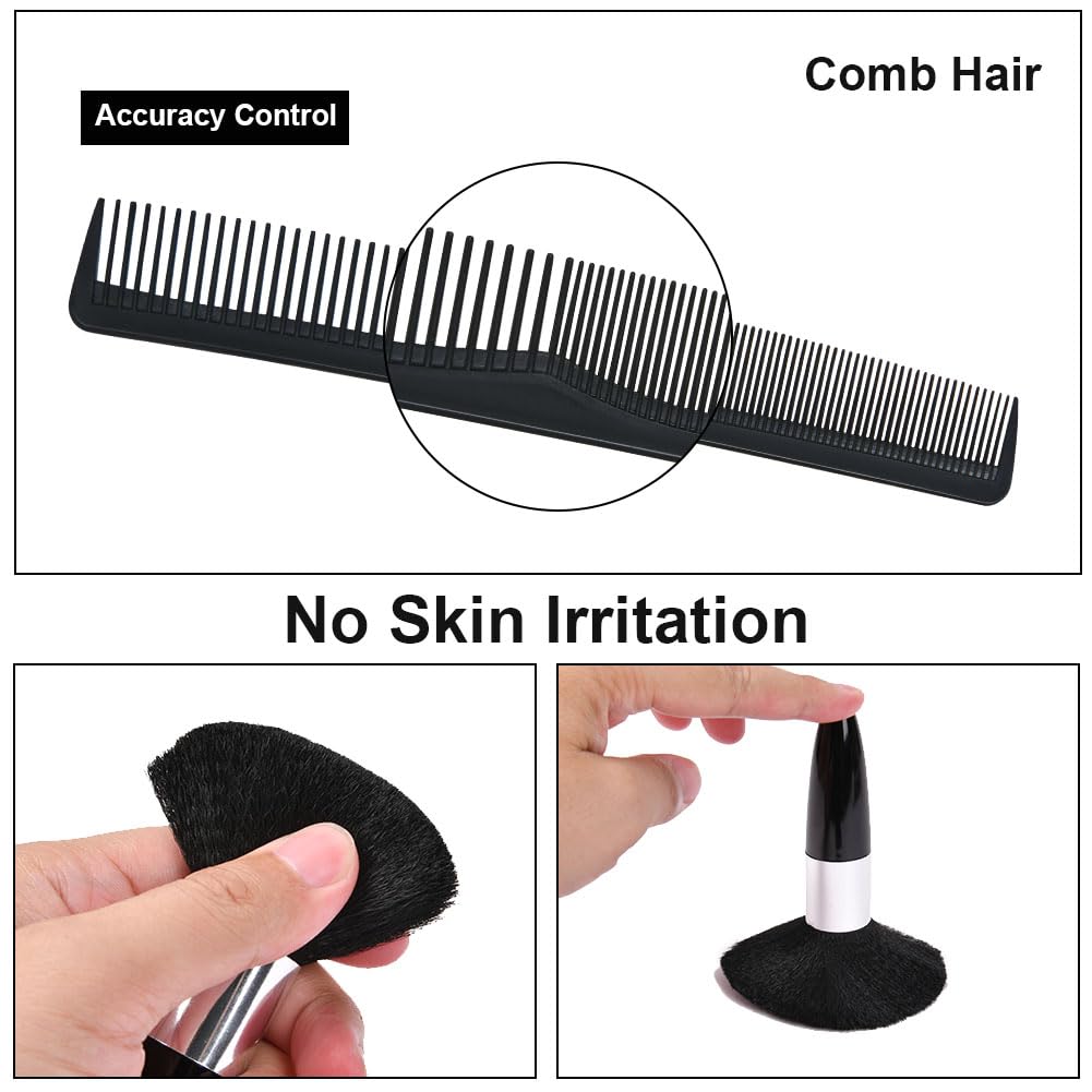 LOPHE Hairdressing Gown Barbers Cape, Black Salon Cape Apron with Neck Duster Brush and Hairdressers Comb - Image 2