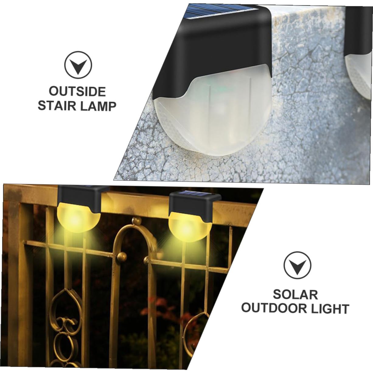 Luci Solari da Gradino LED Ip55 Nere 4 Pezzi per Esterni