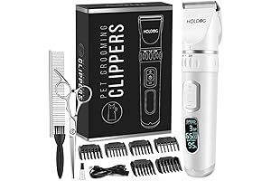 3-Speed Cordless Dog Clippers Heavy Duty, Professional Pet Grooming Kit, Rechargeable Dog...