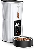 Petory F01 4L Automatic Cat Feeder - Programmable Timed Dry Food Dispenser for Cats & Small Dogs, 6 Meals/Day, Voice Recorder, Dual Power