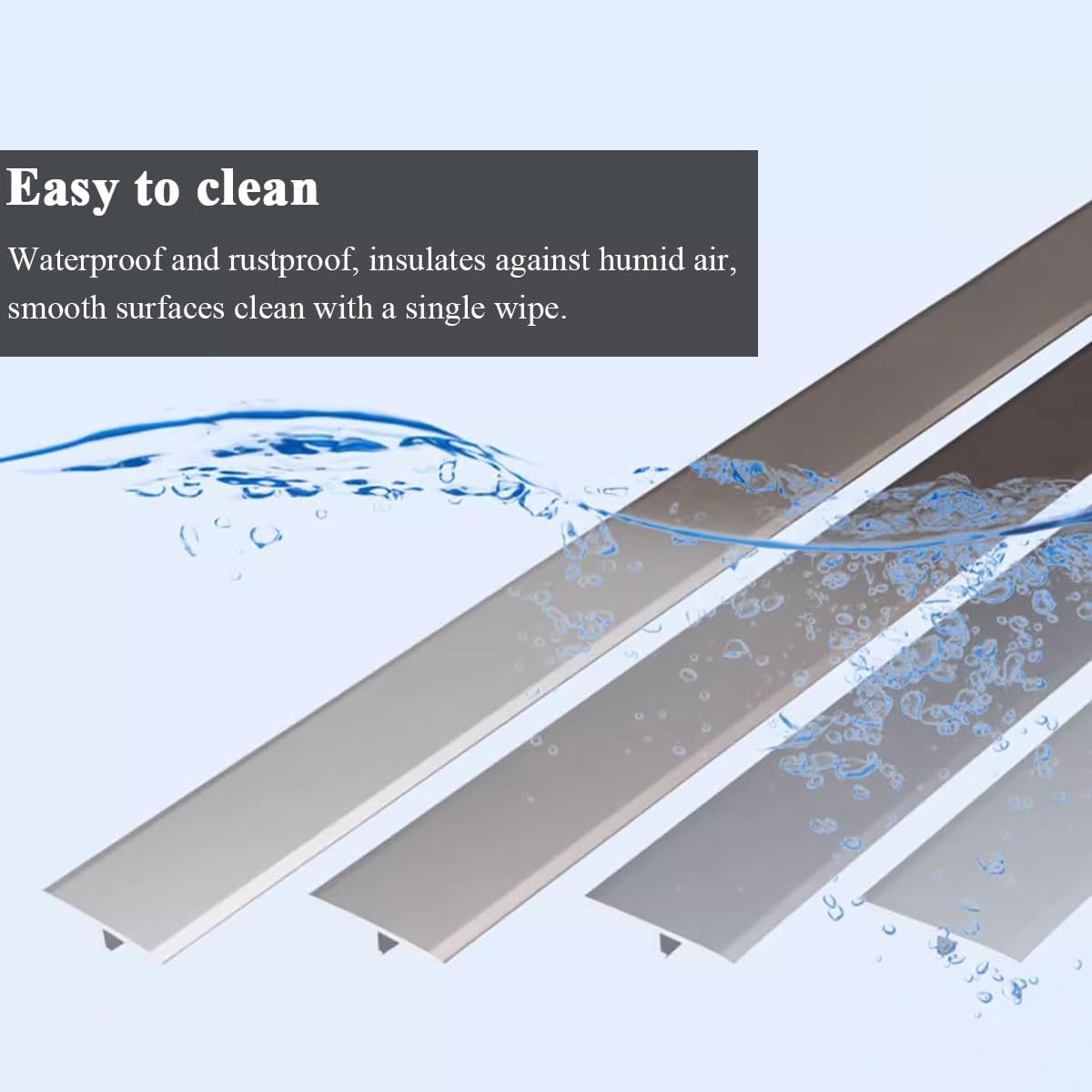 Premium 39" Aluminum Floor Transition Strip for Doorways - 4cm Wide T Molding Threshold Reducer for Wood, Laminate, Vinyl & Tile - Ideal for Home, Office & Hotel (Silver)