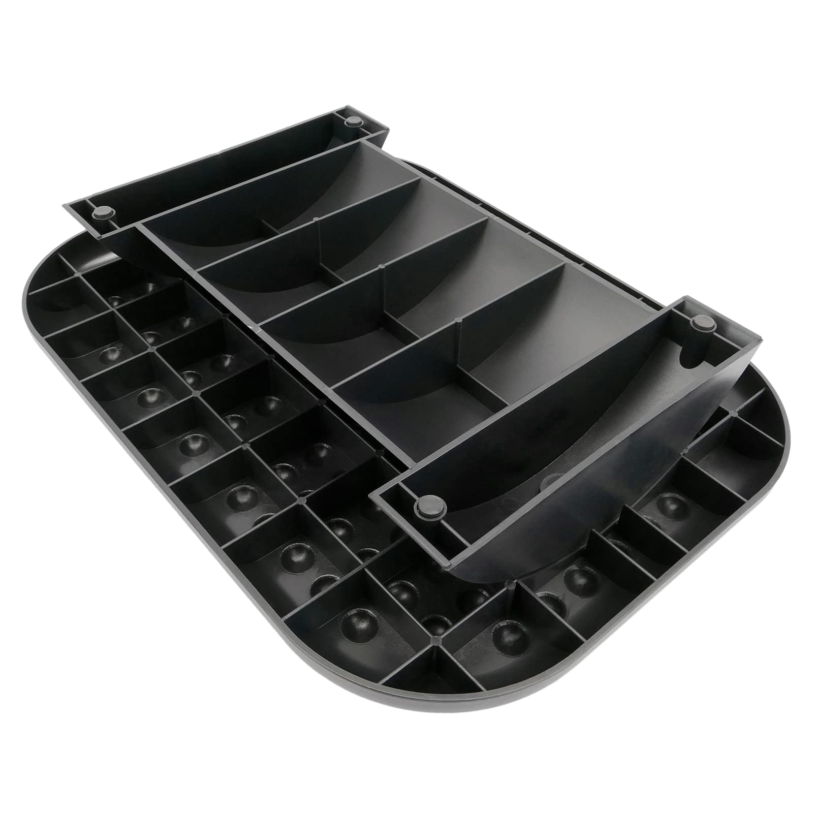 PrimeMatik - Reposapiés con Plataforma Ajustable de plástico Negro 448 x 335 mm