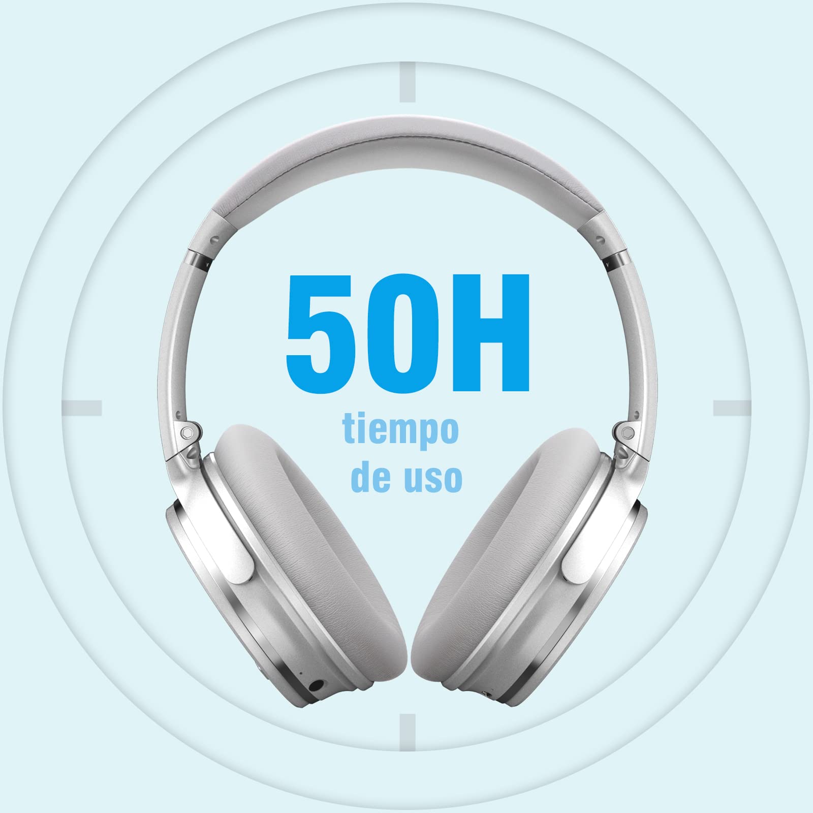 Srhythm NC35 Active Noise Cancelling Kopfhörer,Faltbar,Kabellos,Bluetooth 5.0,Over-Ear mit USB-C Schnellladung,Mikrofon,Sprachanruf,50+ Std. kompatibel für iOS Android TV PC(Generalüberholt)