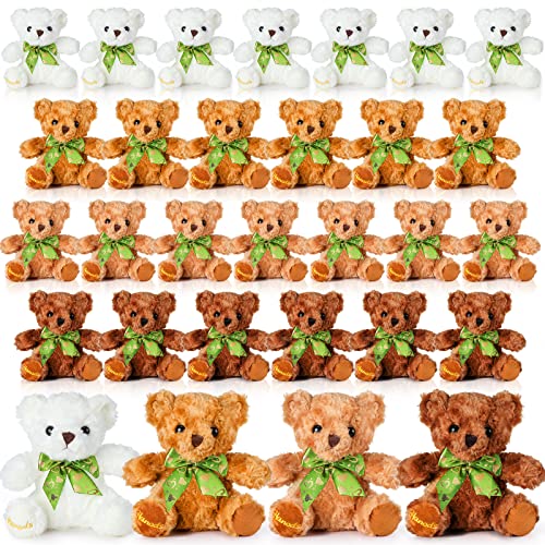Hungdao 30 Pcs Plush Bear 8 Inch Bear Stuffed Animals Soft Small Bears Plush Toys Cute Bears With Bow Tie For Birthday Gift, Baby Shower Graduation Party Gift Favor Wedding Christmas, 4 Colors #TOP8