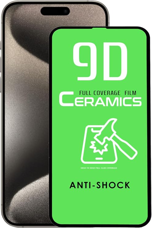 KZY İletişim Apple iPhone 15 Pro Max ile Uyumlu Tam Kaplayan Seramik Nano Esnek Ekran Koruyucu Cam