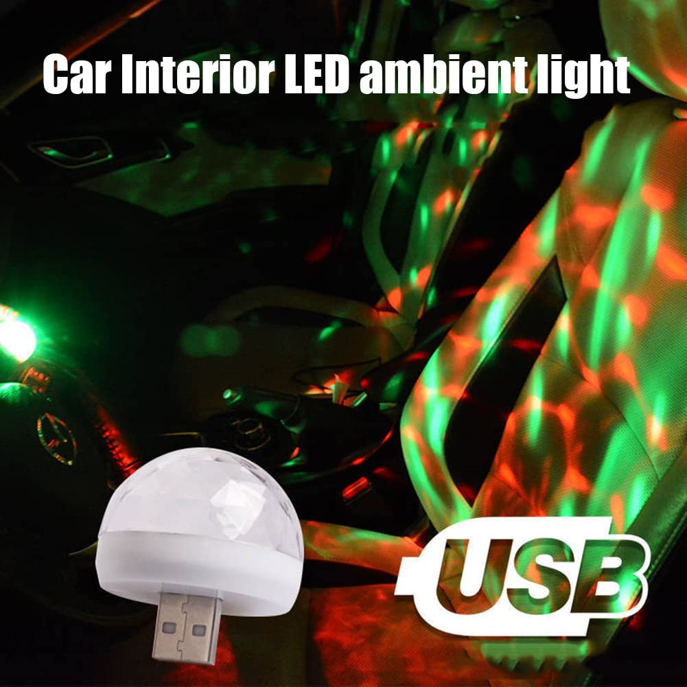 ihreesy Car Interior Ambient Light,5V Universal LED USB Atmosphere Night Lamp Car Ambient Lamp Mini Car Interior Accessories for Home Office Party