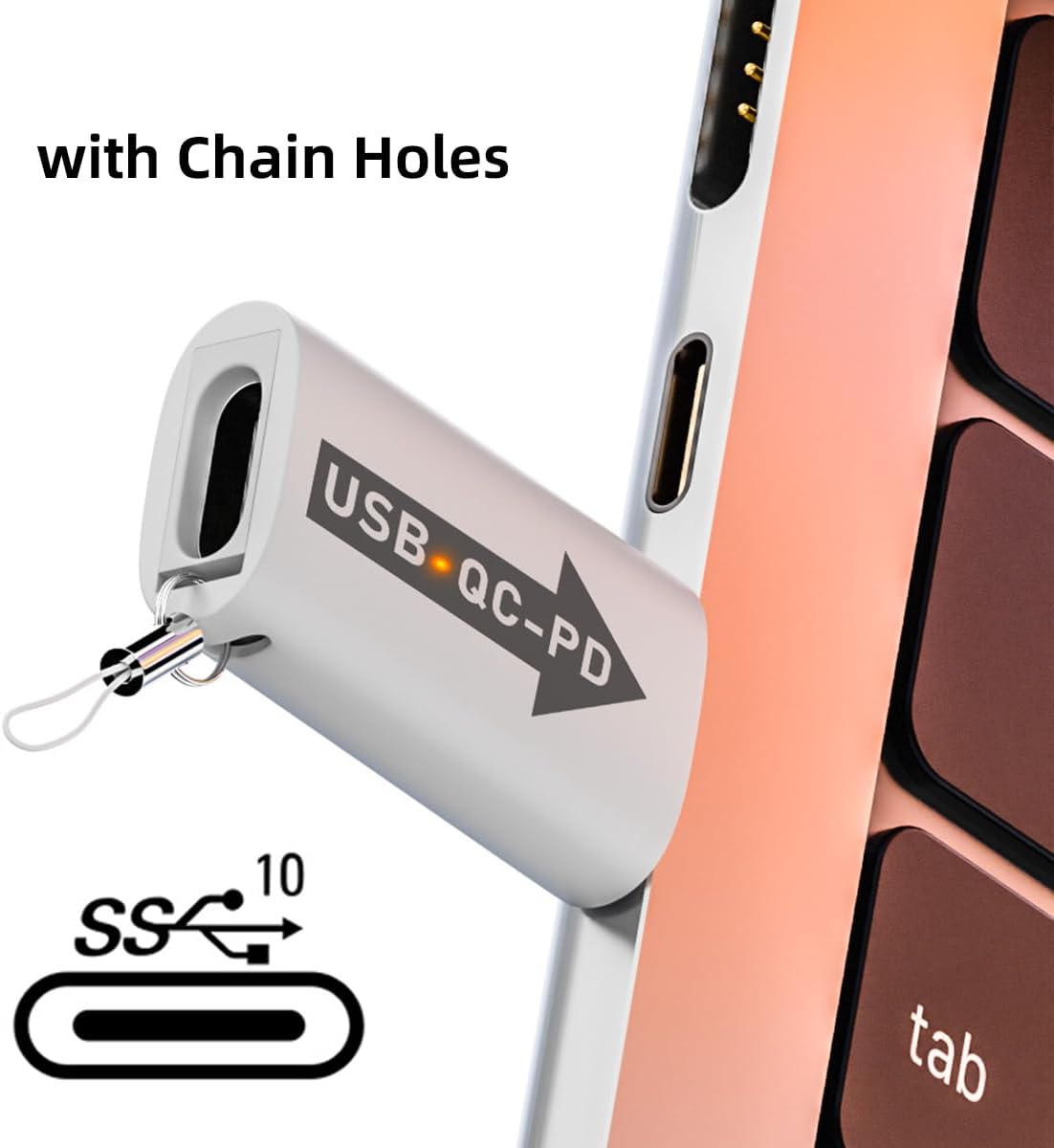 chenyang USB 3.0 QC Power to PD USB C Device 5Gbps Data Power Adapter for Laptop Tablet Phone 2Pcs/Set White+Black QC to PD image 4 of 15 B0CQG4XZZN