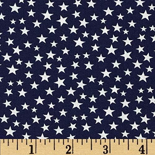 Made in the USA Stars White/Navy, Fabric by the Yard