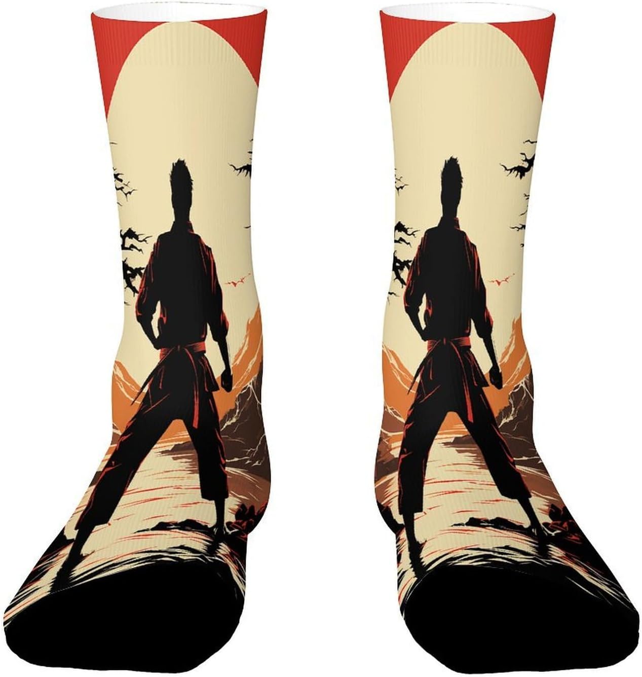 Karate Men Compression Socks Breathable Circulation Sock Knee High Tube Sock Cozy Support Socks Women Men