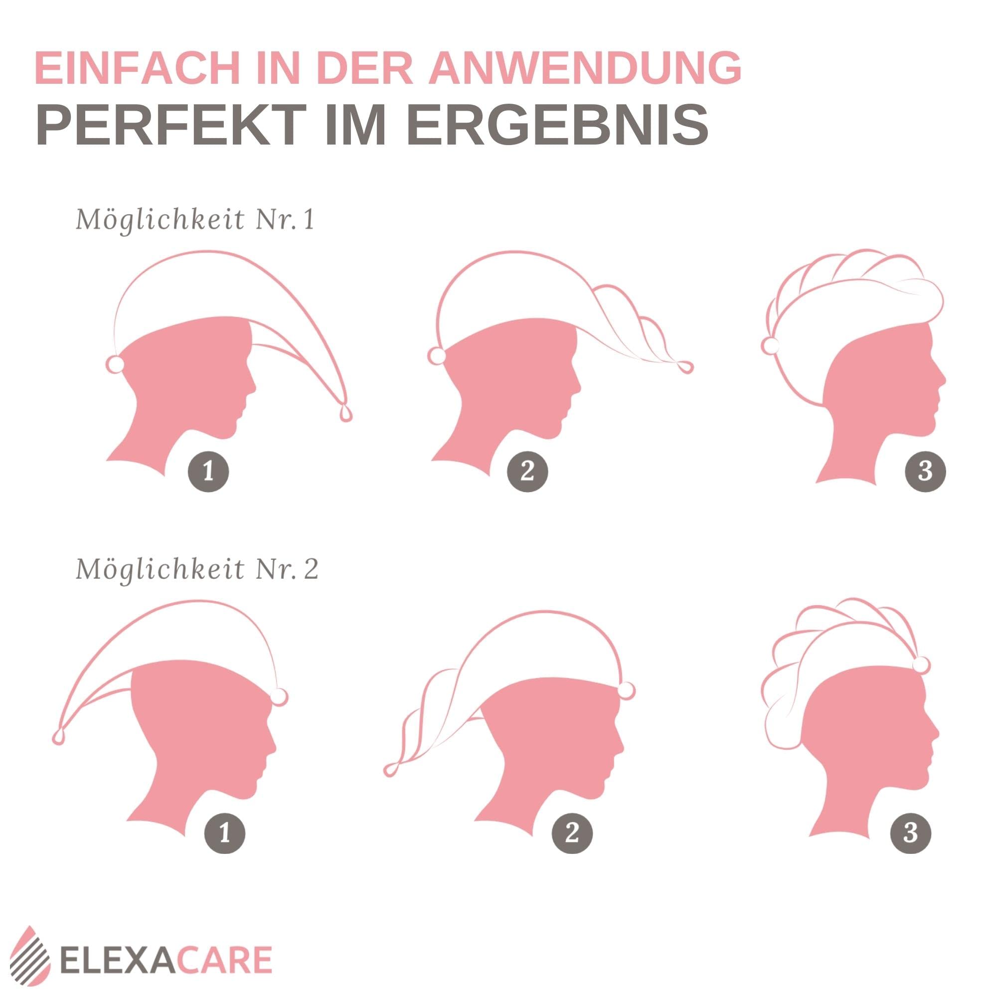 Turbante asciugacapelli, asciugacapelli in turbante con bottone (2 pezzi, bianco alpino), asciugamano in microfibra per testa e capelli lunghi