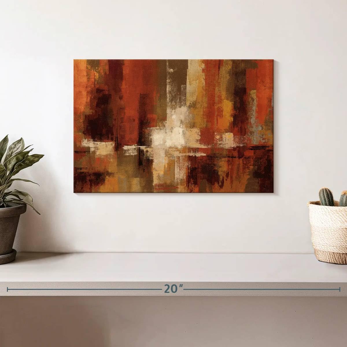 ElephantStock Castanets Canvas - 1 Panel Paintings Decor - Elegant Wall Decor, Abstract Painting Art Canvas - Warm Tone Abstract Paintings Wall Art - 12" X 8"