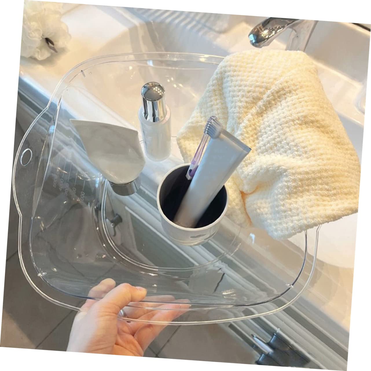 Portable Face Washing Bowl Plastic Basin for Salon Home Use
