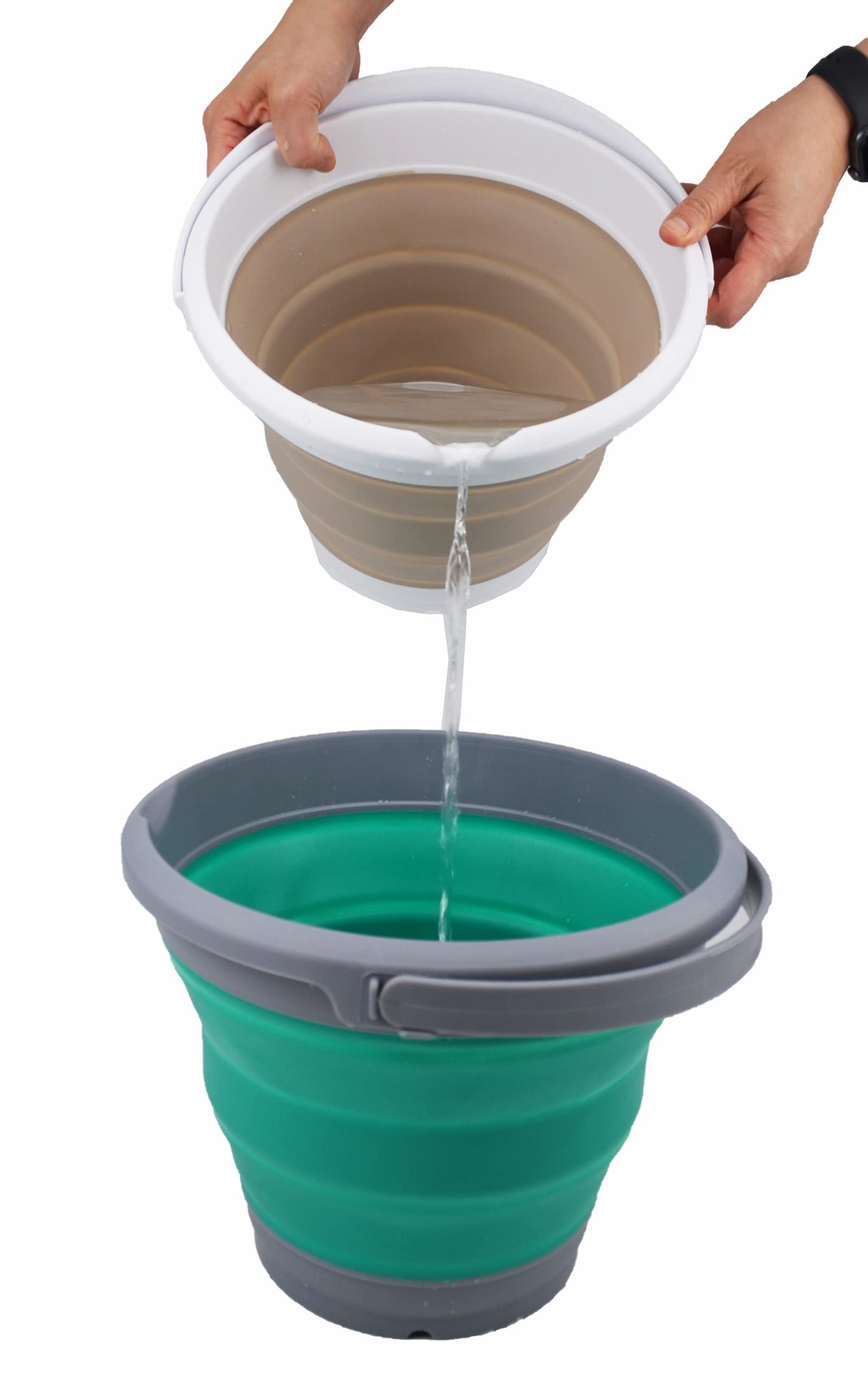 SAMMART 10L Collapsible Fishing Bucket With Locking Lid - Portable, Space Saving Water Pail - View #7