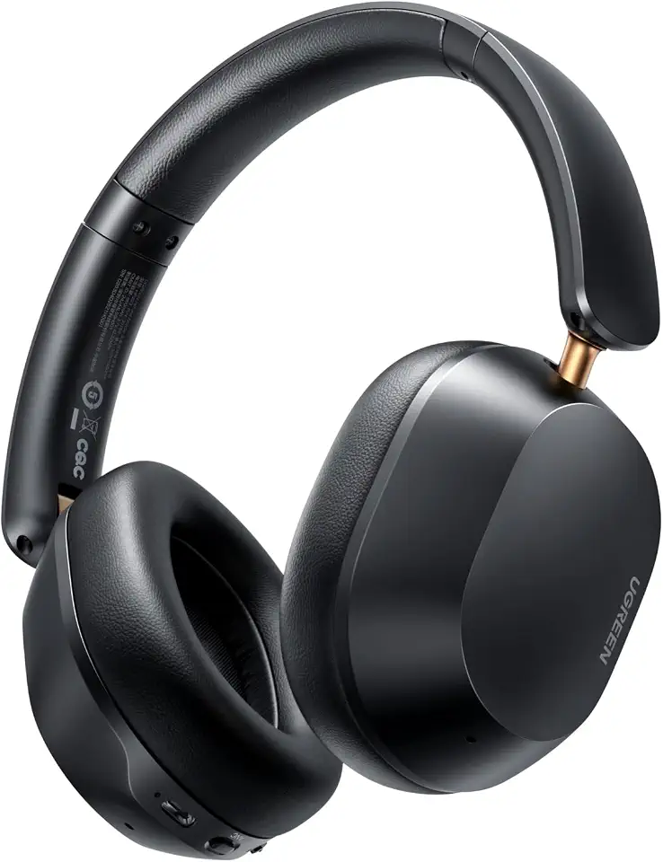 UGREEN Fones de Ouvido Sem Fio com Diadema, Bluetooth 5.4 com Cancelamento Ativo de Ruído (ANC), Som de Alta Resolução, 75h de Reprodução, Conexão com 2 Dispositivos, Compatíveis com iPhone 16, Preto