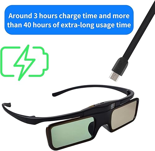 Miniatura 6 de Sintron ST08-BT - Lentes con obturador activo 2X 3D recargables para RF 3D TV, gafas 3D para Sony, Panasonic, proyector 3D Epson, Samsung 3D TV,