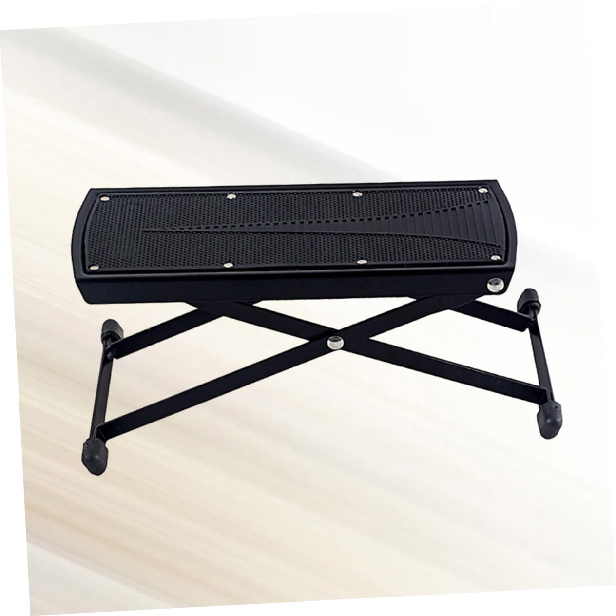 GLSTOY Guitar Footrest and Pad Height-Adjustable Metal Footstool for Guitarists Anti-Slip Surface for Practice and Performance