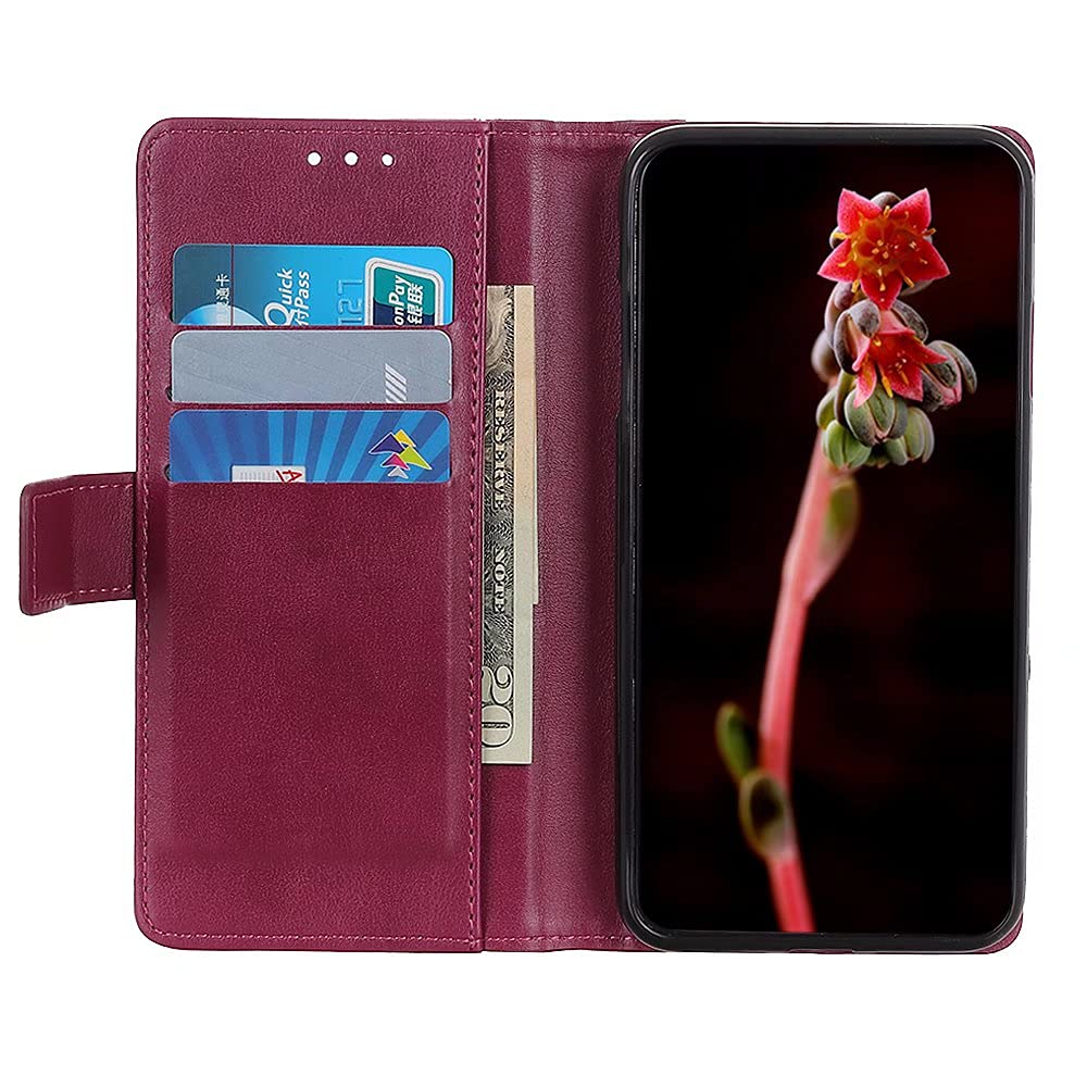 TingYR Cover per Google Pixel 6a, Flip Custodia Carte di Credito da Funzione Stand, Anti-Slip Slot Portafoglio Flip Protettivo Dell'ente Completo Slim Fit Cover.(Rosso