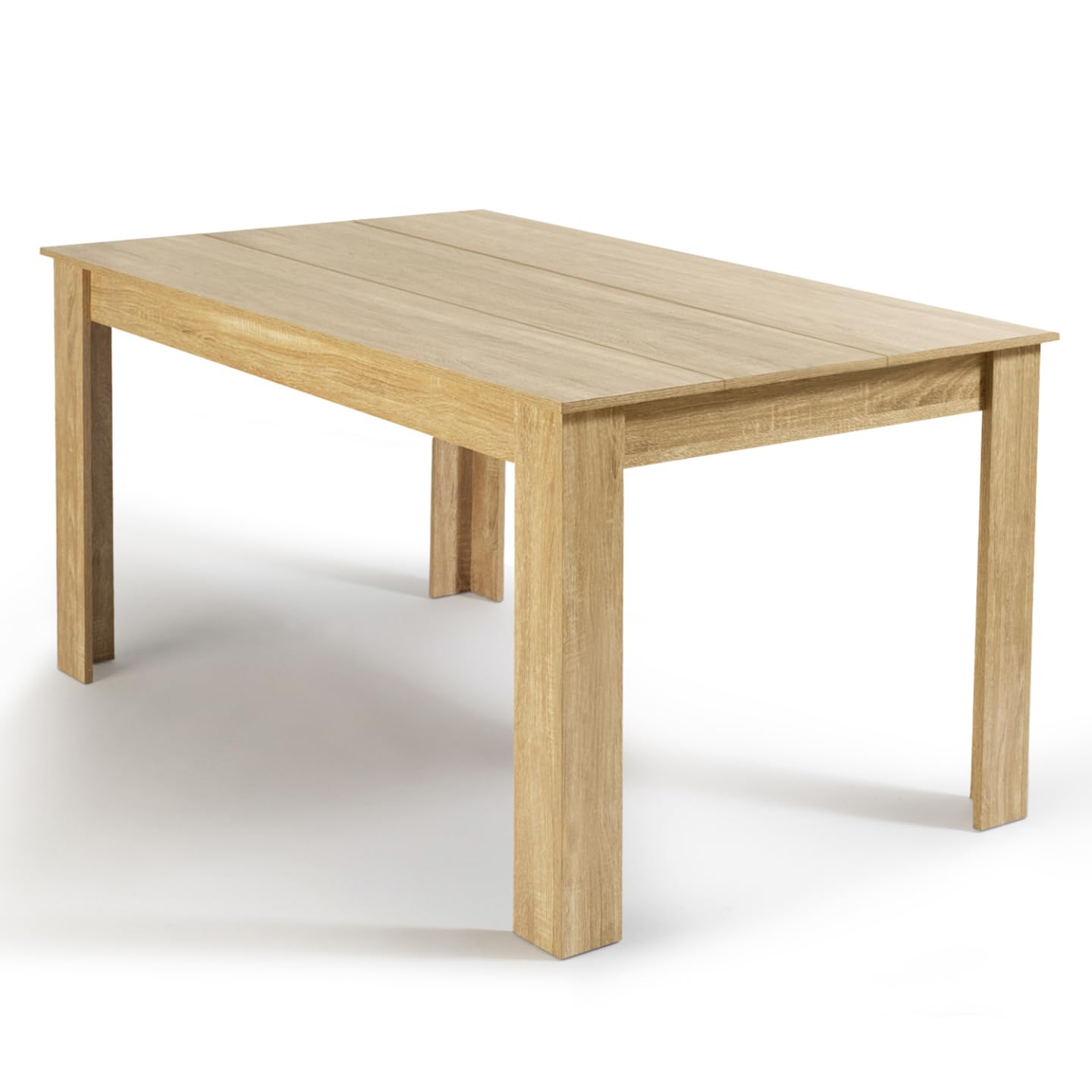 IDMarket - Table à Manger Rectangle Georgia 6 Personnes Imitation hêtre 140 x 80 cm