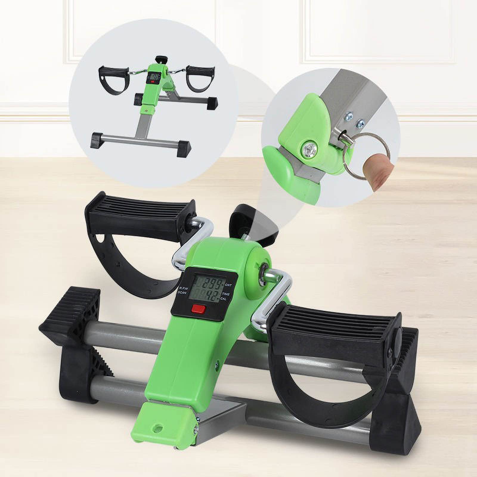 Mini Bicicleta estática, ejercitador de Pedales Plegable Debajo del Escritorio con Pantalla LED para Entrenamiento físico en casa, Equipo de rehabilitación física para Personas Mayores
