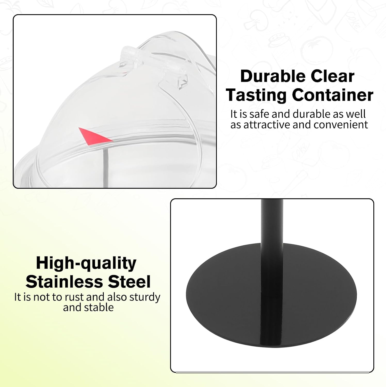 Sample Stand for Food, Stainless Steel Food Tasting Stand with Toothpick Box & Rubbish Bin Visible Food Service Display Stands Portable Market Stands for Supermarkets, Fruit Shops, Bakeries (Black)
