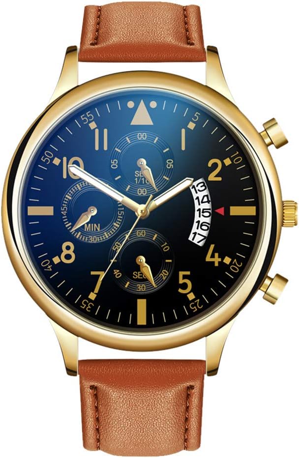 Men's Luxury Stylish Wristwatches Outdoor Casual Simple Style Quartz Watch Leather Strap Bracele Watch