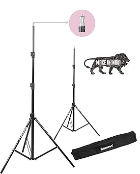 Camrox 9 Feet Umbrella Flash Portable Foldable Combo Light Stand for Photography Set of 2 with Carry Bag Case for tiktok Video Photo Studio Shooting (Black)