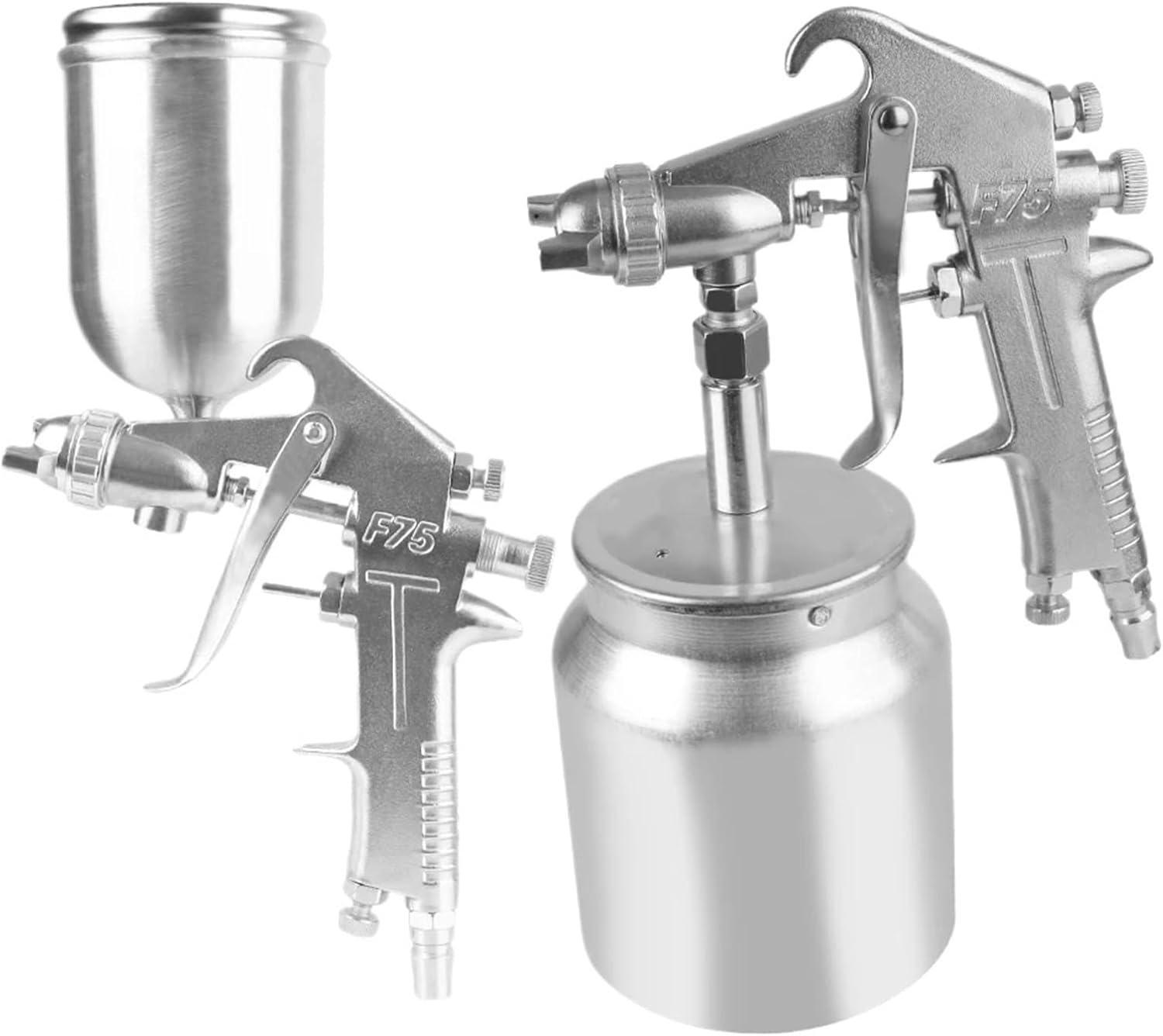 for Automotive Furniture Parts Painting Color Spray Silver Handle Adjustable F-75 Spray 1.5mm Nozzle with Cup(400ml)