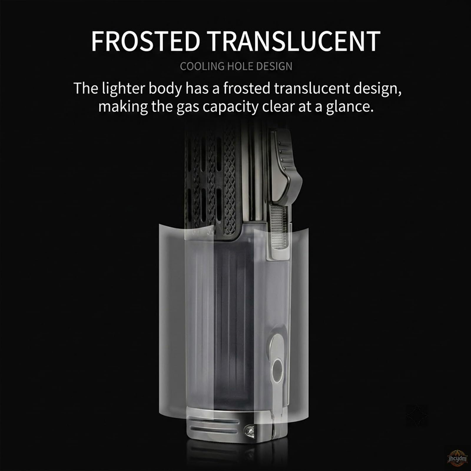 Three-flame torch lighter, large visible fuel tank, adjustable flame size, portable butane windproof lighter, suitable for outdoor picnics and as a gift.