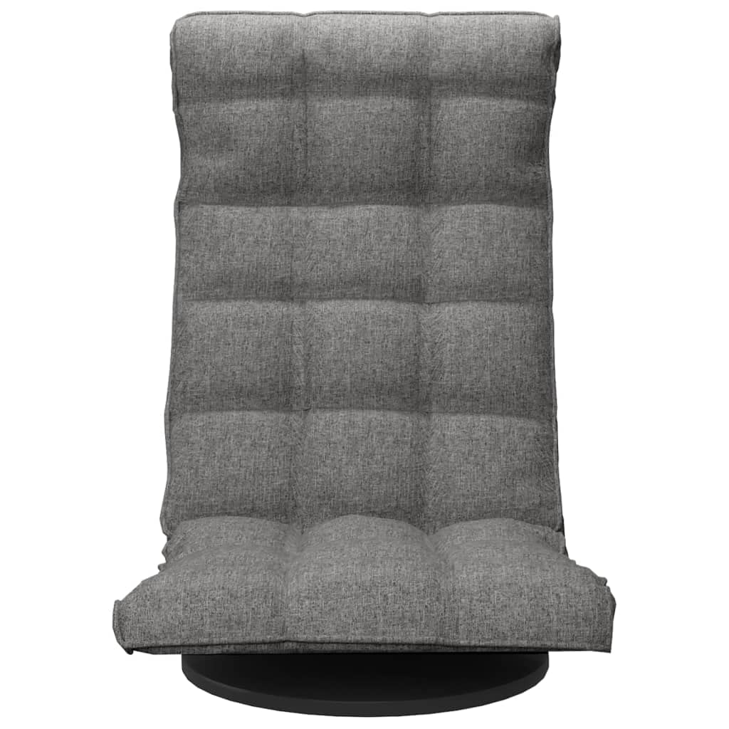 Sedia girevole da pavimento in tessuto grigio chiaro, regolabile, imbottita, pieghevole, ergonomica, per meditazione, gaming, soggiorno, camera da letto, yoga, accessorio per seduta