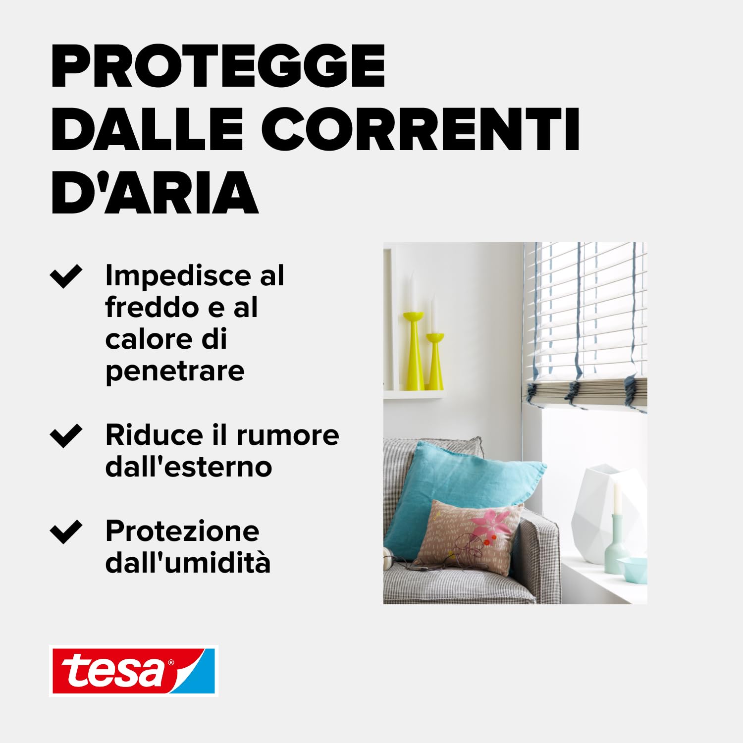 Tesa Moll Standard I-Profil Guarnizione Adesiva in Schiuma 10 m x 15 mm x 4 mm Bianco