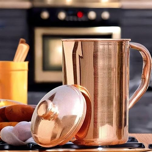 Miniatura 8 de 2activelife Jarra de cobre hecha a mano para agua potable para beneficios de salud ayurveda  Jarra tradicional de cobre para beber y servir agua en