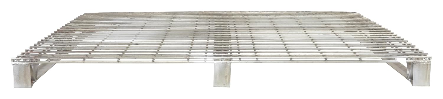 Vestil WMP-4848 Galvanized Steel Welded Wire Pallet, 4 Way Access, 2500 lb. Uniform Fork Capacity, 4000 lb. Uniform Floor Capacity, 48" Length x 48" Height x 4" Width, Gray