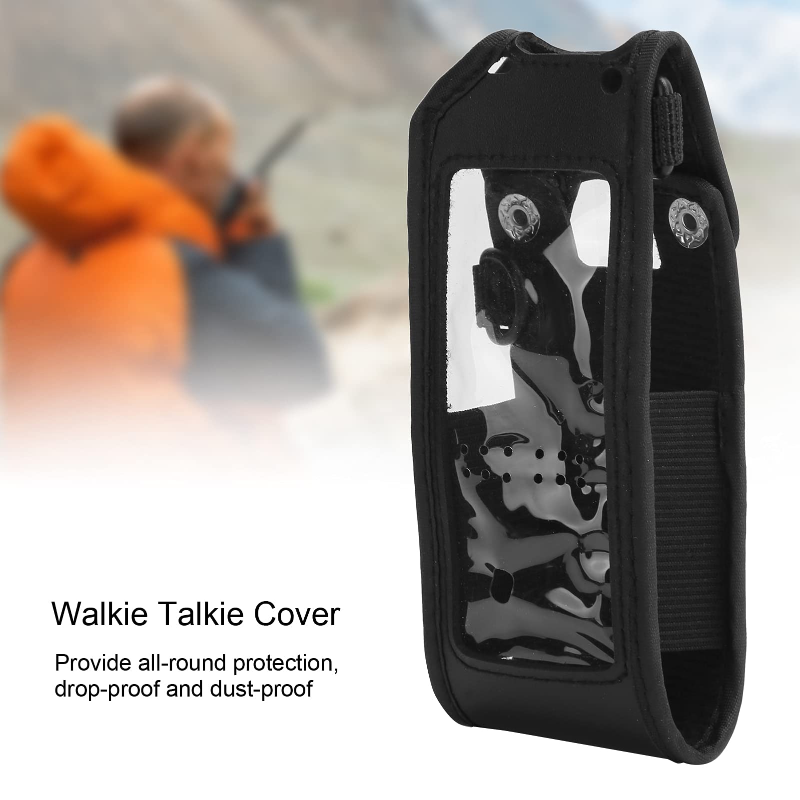 ASHATA Étui en Cuir Portable pour Talkie-walkie, Sac de Protection pour Radio Bidirectionnelle Anytone AT-D878UV, avec Lanière, Housse Souple en Cuir PU